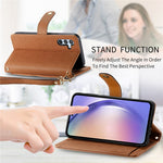 For Samsung Galaxy A36 5G Case RFID Blocking Zipper Pocket Leather Wallet Phone Cover