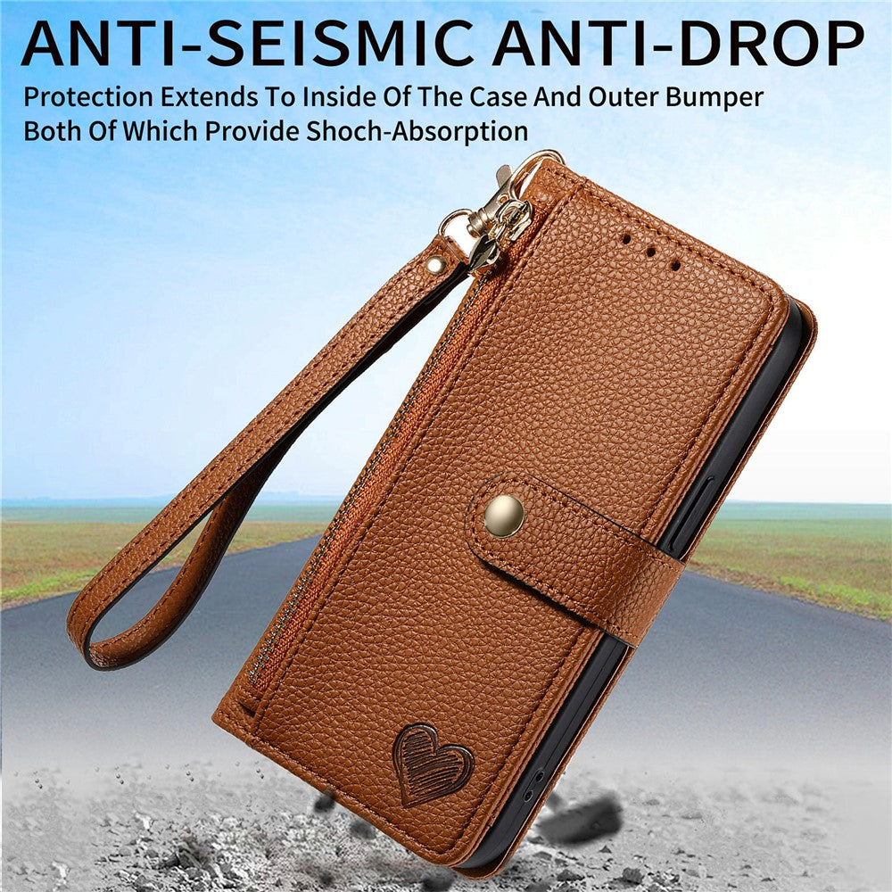 For Samsung Galaxy A36 5G Case RFID Blocking Zipper Pocket Leather Wallet Phone Cover