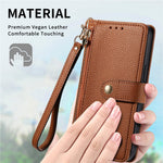 For Samsung Galaxy A36 5G Case RFID Blocking Zipper Pocket Leather Wallet Phone Cover