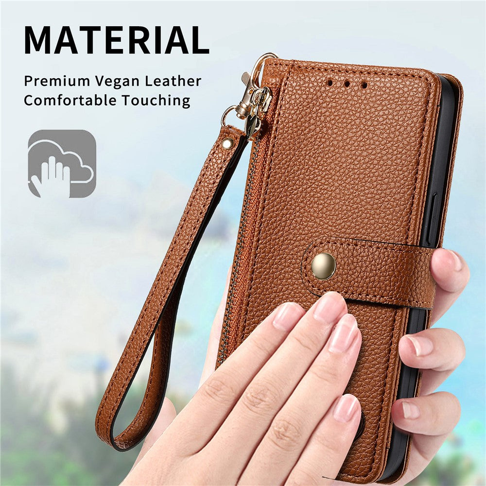 For Samsung Galaxy A36 5G Case RFID Blocking Zipper Pocket Leather Wallet Phone Cover