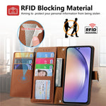 For Samsung Galaxy A36 5G Case RFID Blocking Zipper Pocket Leather Wallet Phone Cover