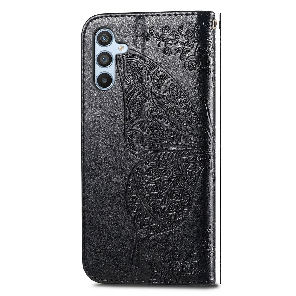 Samsung Galaxy A36 5G-skal i PU-läder med plånbok, mobilfodral med fjärilsmönster