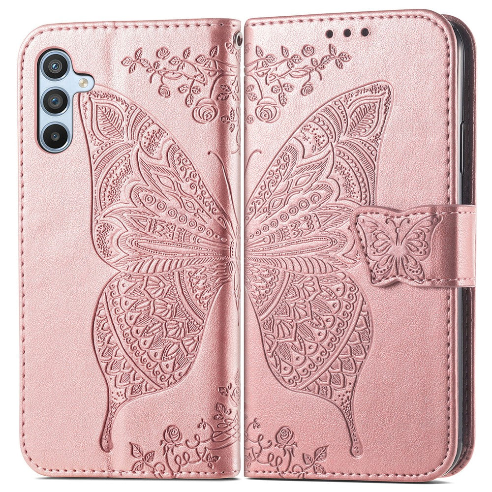 Til Samsung Galaxy A36 5G Etui PU Læder Pung Telefoncover Sommerfuglemønster