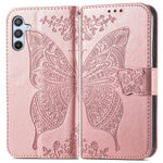 Samsung Galaxy A36 5G-skal i PU-läder med plånbok, mobilfodral med fjärilsmönster