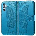 Samsung Galaxy A36 5G-skal i PU-läder med plånbok, mobilfodral med fjärilsmönster