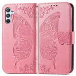 Samsung Galaxy A36 5G-skal i PU-läder med plånbok, mobilfodral med fjärilsmönster