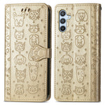 For Samsung Galaxy A56 5G Case Leather Wallet Flip Phone Cover Cute Cat Dog Pattern
