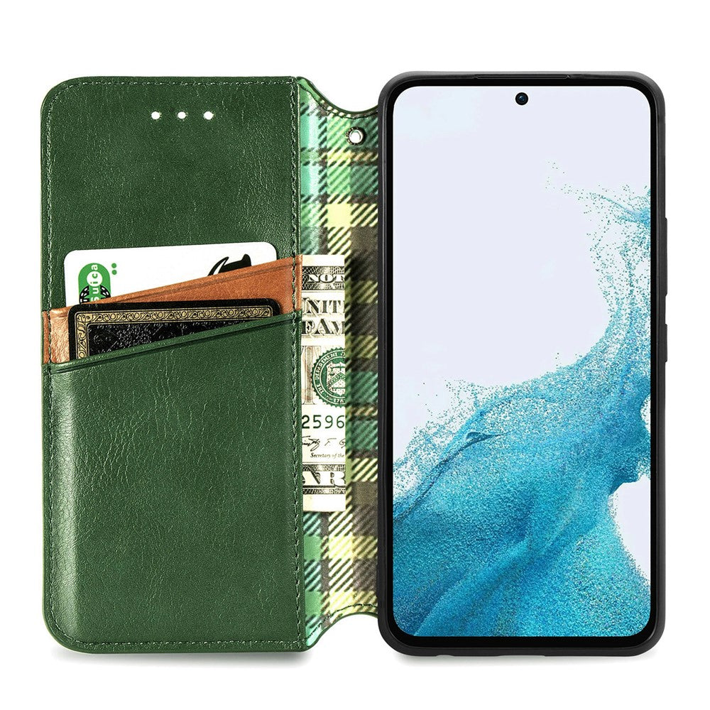 Til Samsung Galaxy A36 5G PU Lædercover Diamant Præg Pung Stativ Telefoncover
