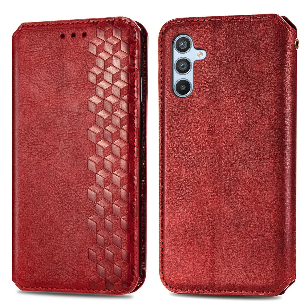 Til Samsung Galaxy A36 5G PU Lædercover Diamant Præg Pung Stativ Telefoncover