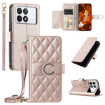Crossbody-læderetui til Xiaomi Poco X6 Pro 5G / Redmi K70E 5G med pung, stativ og rhombemønster