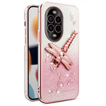 KADEM Dragonfly-stativetui til Huawei Nova 13 Pro 5G, TPU med blomster og glitter