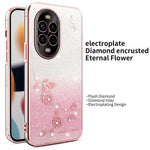 KADEM Dragonfly-stativetui til Huawei Nova 13 Pro 5G, TPU med blomster og glitter