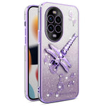 KADEM Dragonfly-stativetui til Huawei Nova 13 Pro 5G, TPU med blomster og glitter