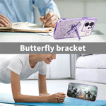 KADEM For Xiaomi 13T / 13T Pro Case Dragonfly Kickstand TPU Flowers Glitter Phone Cover