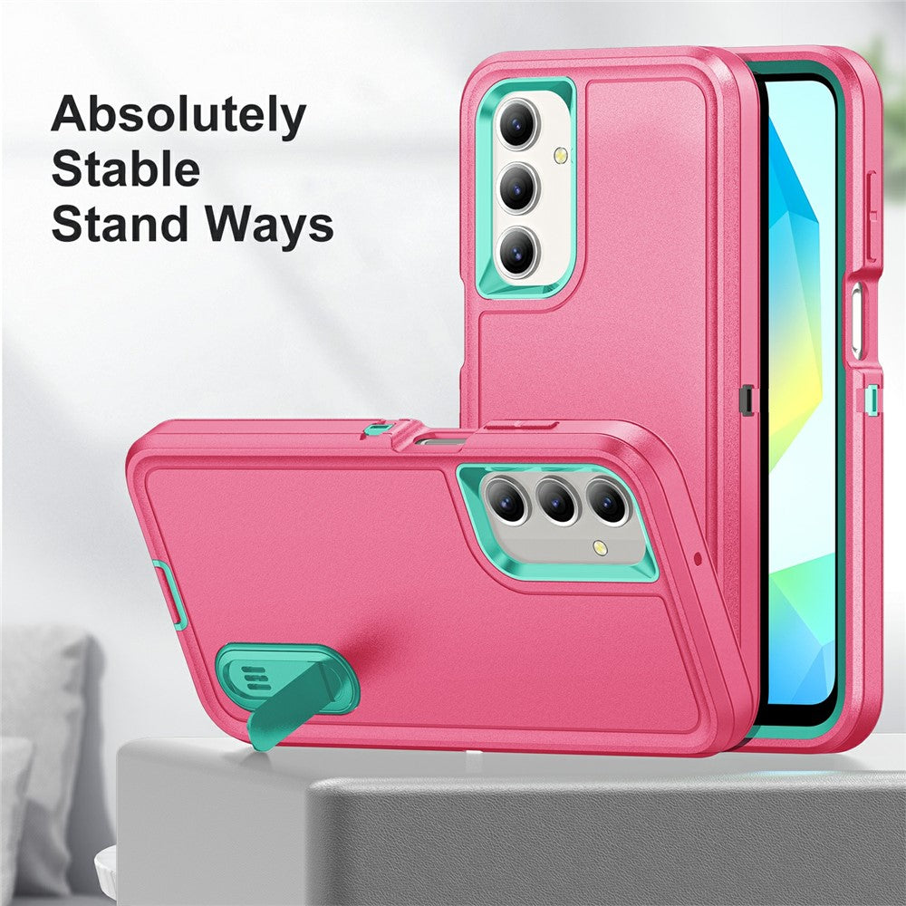 Til Samsung Galaxy A16 4G / 5G Cover Kickstand Telefoncover PC+Silikone+EVA 3-i-1 Design