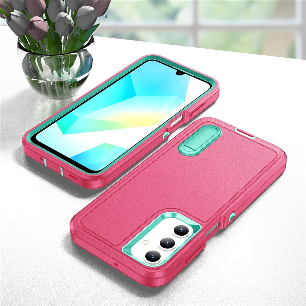 Til Samsung Galaxy A16 4G / 5G Cover Kickstand Telefoncover PC+Silikone+EVA 3-i-1 Design