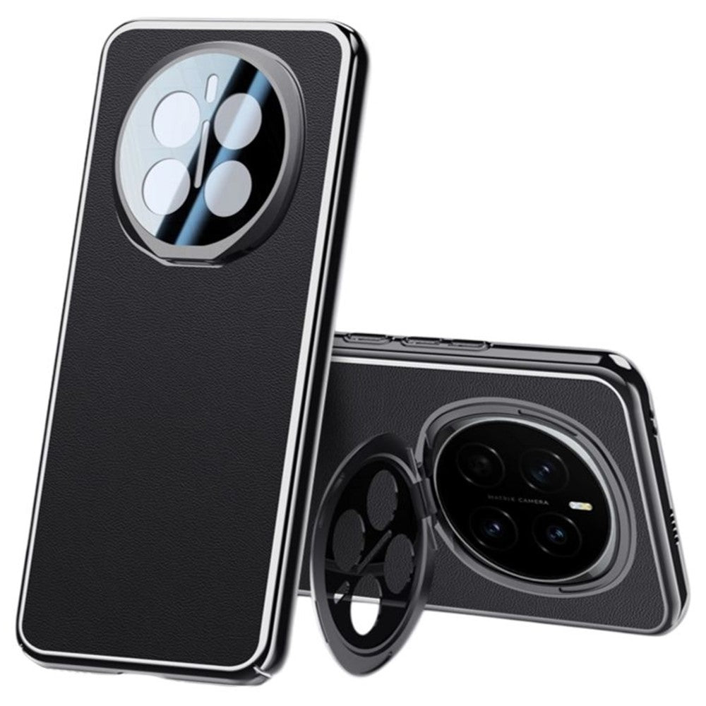For Honor Magic7 5G Case with Lens Guard Kickstand Anti Drop TPU+PU Phone Back Cover
