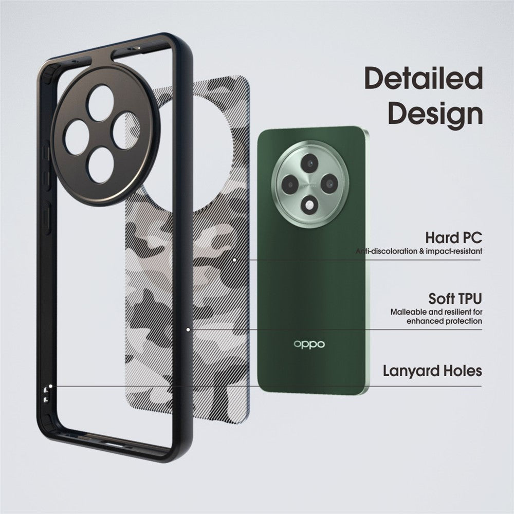 IBMRS För Oppo Reno12 F 5G / Reno12 F 4G / F27 5G Skal TPU + PC Kraftigt Stötsäkert mobilskydd Kameraskydd