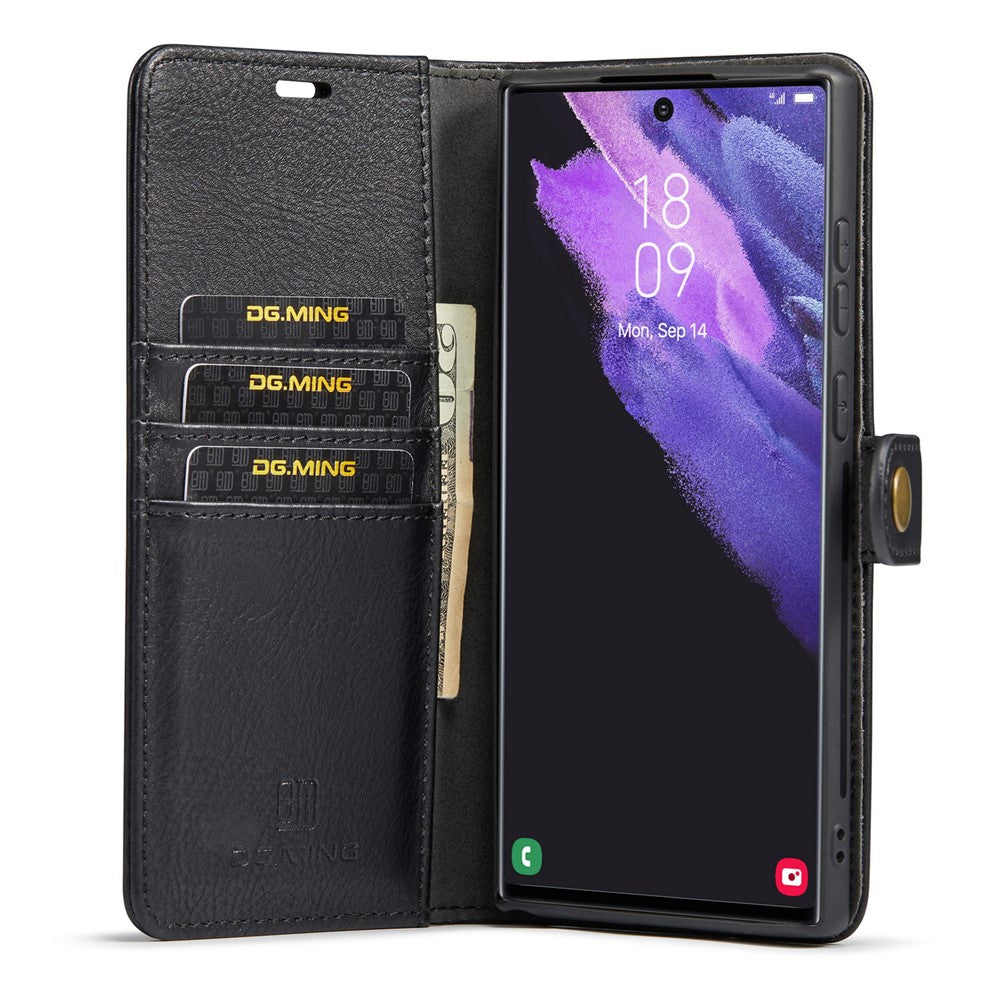 DG.MING for Samsung Galaxy S25 Ultra Case Detachable Split Leather Phone Cover