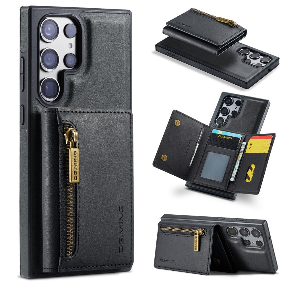 DG.MING M5 Series For Samsung Galaxy S25 Ultra Case Detachable Magnetic Leather Phone Cover with Card Slots