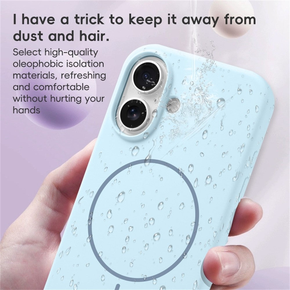 For iPhone 16 Plus Cover Kompatibel med MagSafe Flydende Silikone Anti-drop Telefoncover