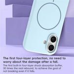 For iPhone 16 Plus Cover Kompatibel med MagSafe Flydende Silikone Anti-drop Telefoncover