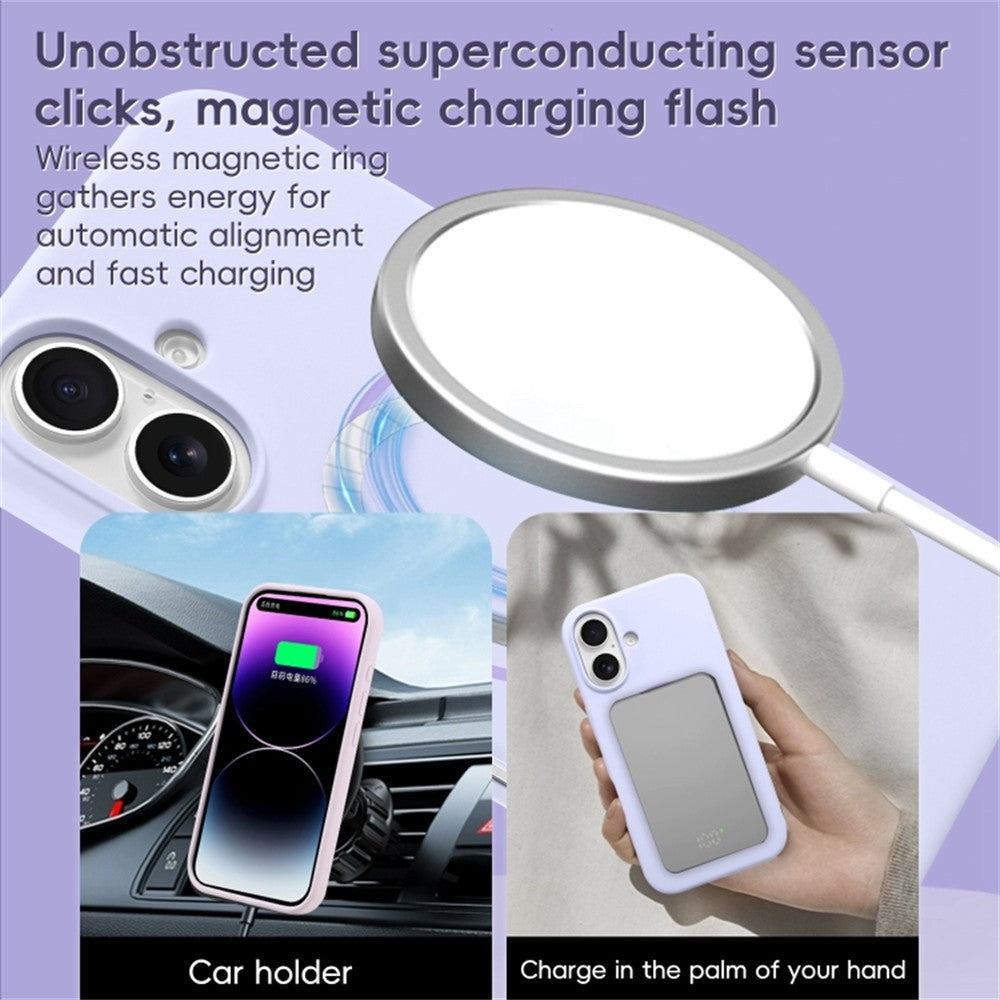 For iPhone 16 Plus Cover Kompatibel med MagSafe Flydende Silikone Anti-drop Telefoncover