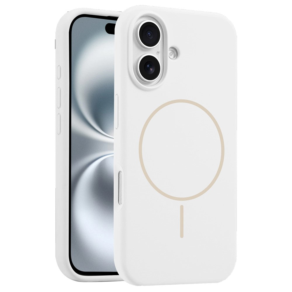 For iPhone 16 Plus Cover Kompatibel med MagSafe Flydende Silikone Anti-drop Telefoncover