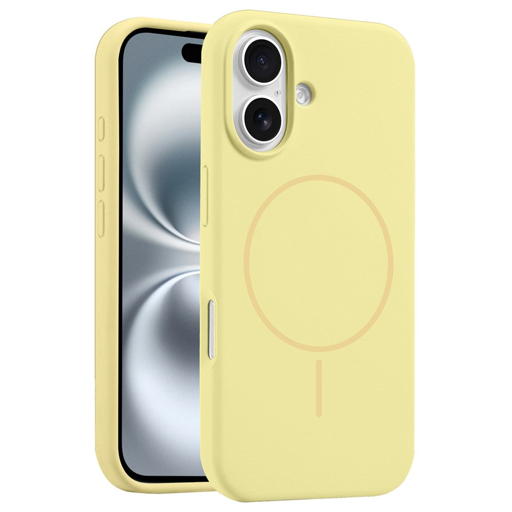 For iPhone 16 Plus Cover Kompatibel med MagSafe Flydende Silikone Anti-drop Telefoncover