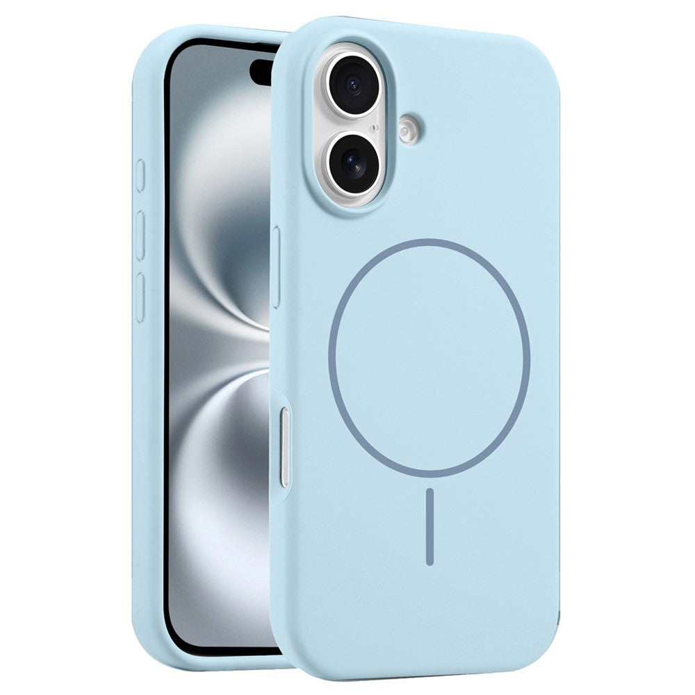 For iPhone 16 Plus Cover Kompatibel med MagSafe Flydende Silikone Anti-drop Telefoncover