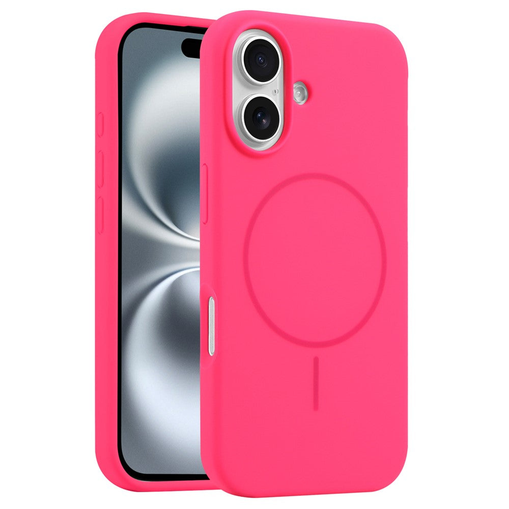 For iPhone 16 Plus Cover Kompatibel med MagSafe Flydende Silikone Anti-drop Telefoncover