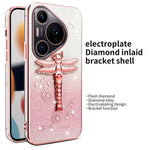KADEM För Huawei Pura 70 Pro / Pura 70 Pro+ Skal Dragonfly Stativ TPU Blommor Glitter mobilskal