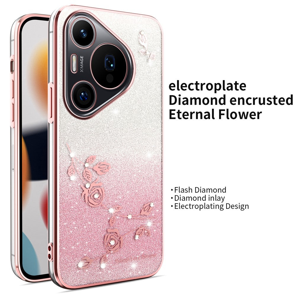 KADEM För Huawei Pura 70 Pro / Pura 70 Pro+ Skal Dragonfly Stativ TPU Blommor Glitter mobilskal