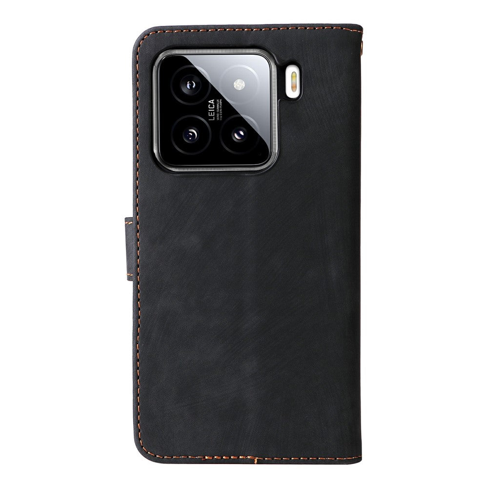 Xiaomi 15 plånboksfodral med RFID-blockerande PU-läder, fällbart fodral, stativvy