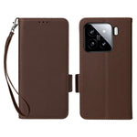 For Xiaomi 15 Pro Case with Wrist Strap Litchi Texture PU Leather Wallet Phone Cover