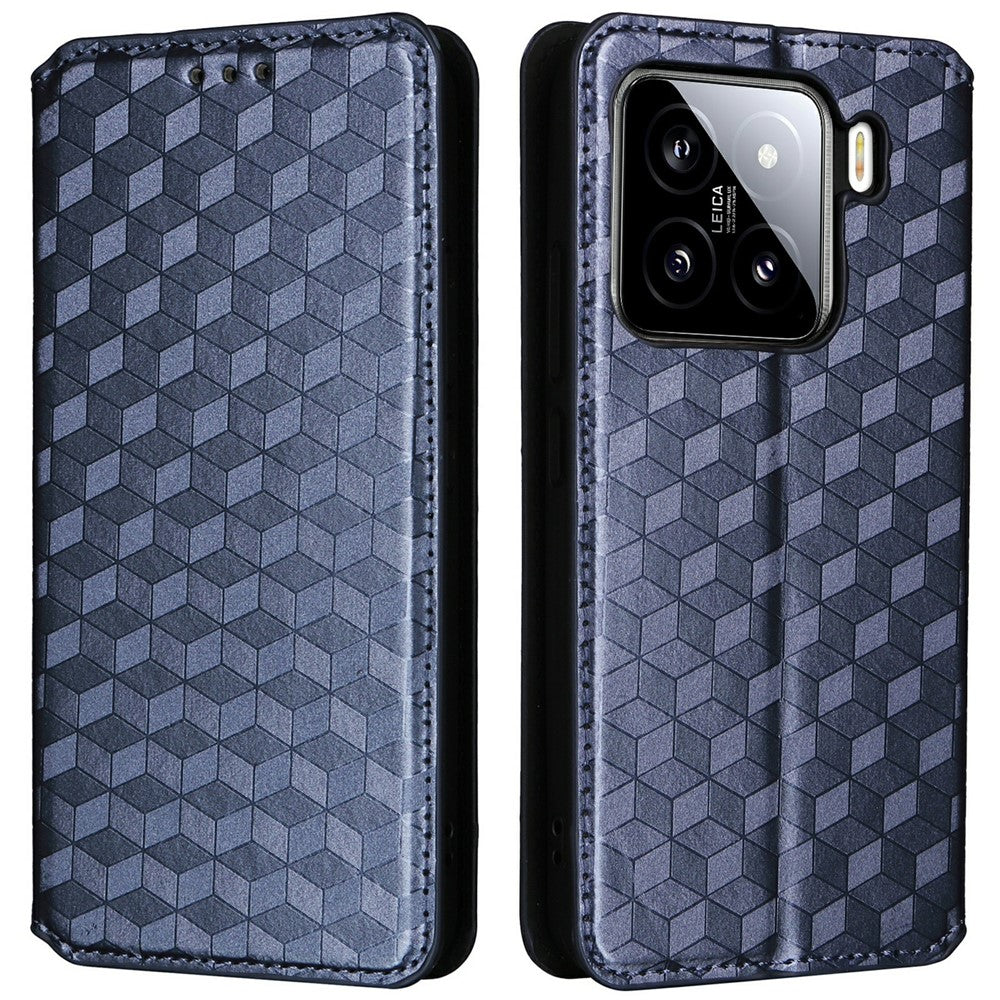 For Xiaomi 15 Pro Wallet Case Rhombus Imprinted Leather Phone Cover