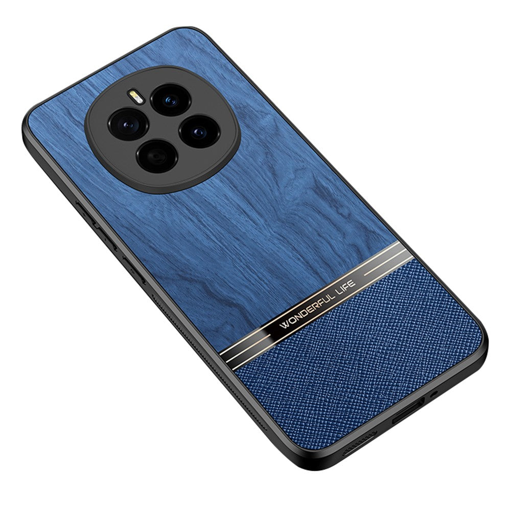 For Honor Magic7 5G Case Wood Texture Leather Coated TPU Phone Protective Cover