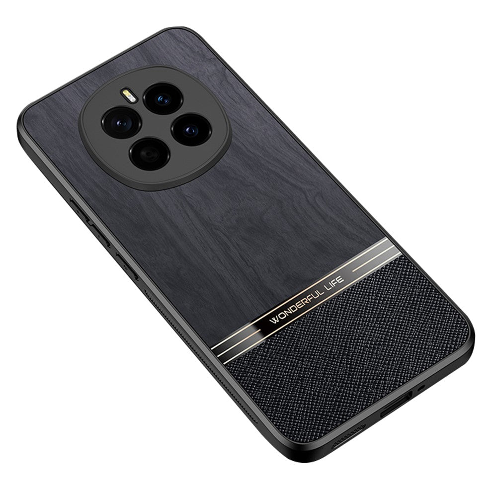 For Honor Magic7 5G Case Wood Texture Leather Coated TPU Phone Protective Cover