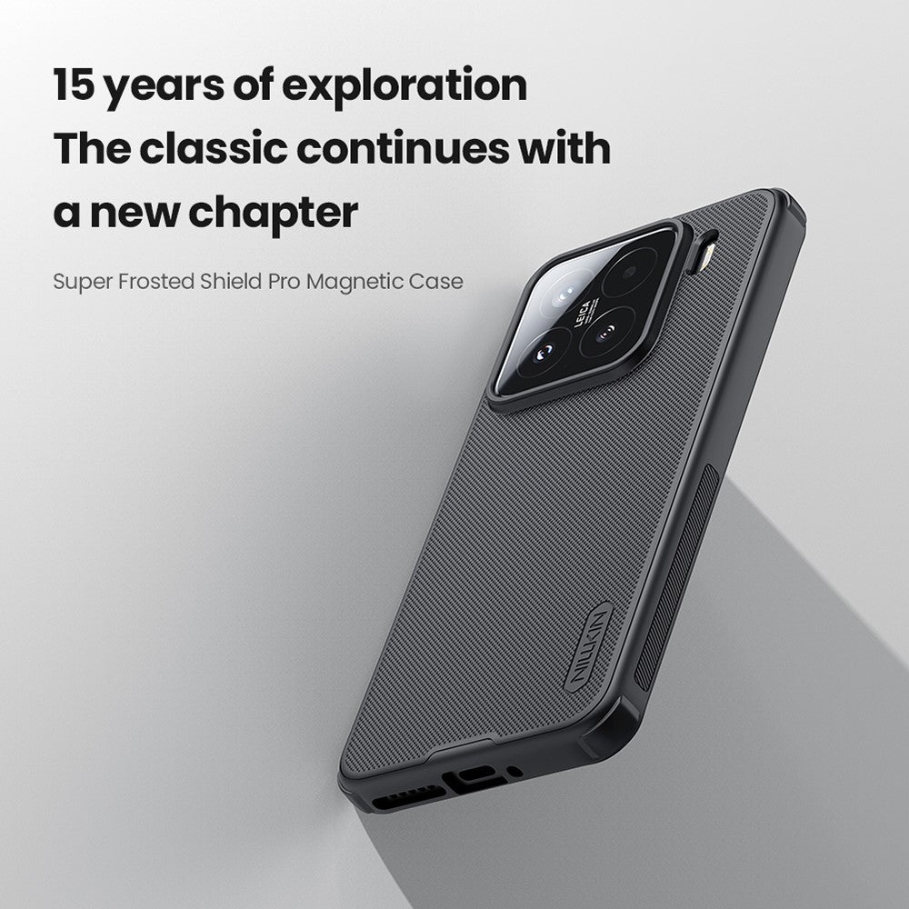 NILLKIN Frosted Shield Pro för Xiaomi 15 Magnetiskt Skal PC+TPU mobilskydd