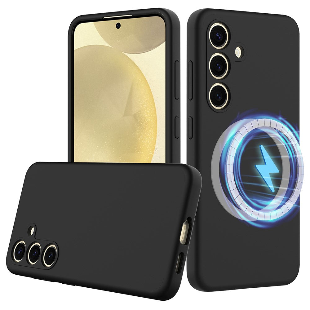For Samsung Galaxy S24 FE Magnetic Case Anti-Drop Liquid Silicone Phone Cover