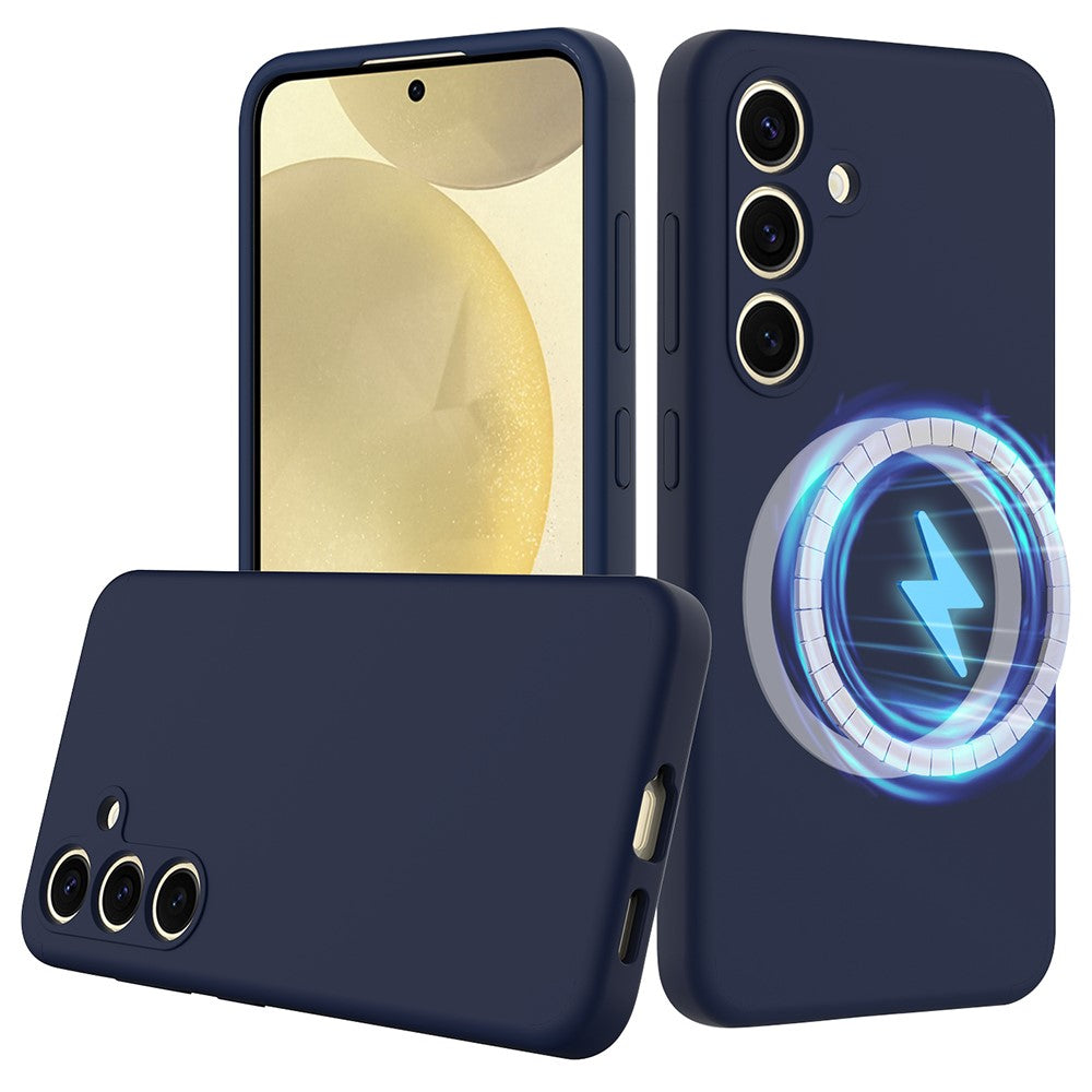 For Samsung Galaxy S24 FE Magnetic Case Anti-Drop Liquid Silicone Phone Cover