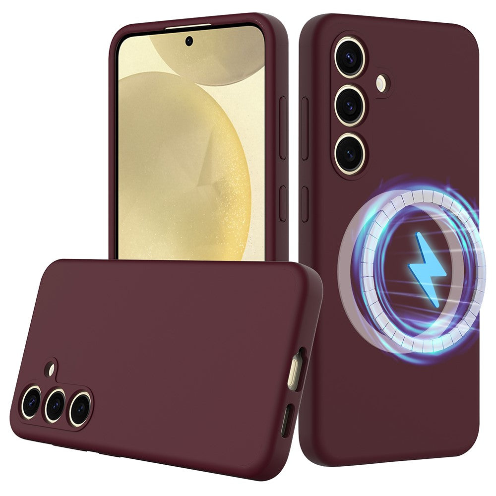 For Samsung Galaxy S24 FE Magnetic Case Anti-Drop Liquid Silicone Phone Cover