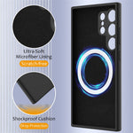 For Samsung Galaxy S24 Ultra Magnetic Case Anti-Drop Liquid Silicone Phone Cover