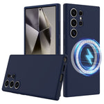 For Samsung Galaxy S24 Ultra Magnetic Case Anti-Drop Liquid Silicone Phone Cover