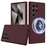 For Samsung Galaxy S24 Ultra Magnetic Case Anti-Drop Liquid Silicone Phone Cover