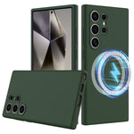 For Samsung Galaxy S24 Ultra Magnetic Case Anti-Drop Liquid Silicone Phone Cover