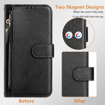 For Xiaomi Redmi Note 14 Pro+ 5G / Note 14 Pro 5G / Poco X7 5G Case Zipper Pocket Multiple Card Slots Leather Phone Cover