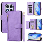 For Xiaomi Redmi Note 14 Pro+ 5G / Note 14 Pro 5G / Poco X7 5G Case Zipper Pocket Multiple Card Slots Leather Phone Cover