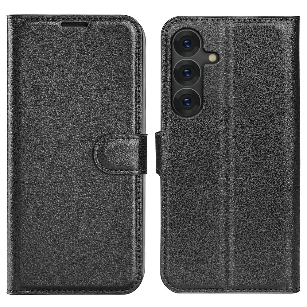 Til Samsung Galaxy S25+ Cover Litchi Tekstur Stødsikkert Læderpung Telefoncover