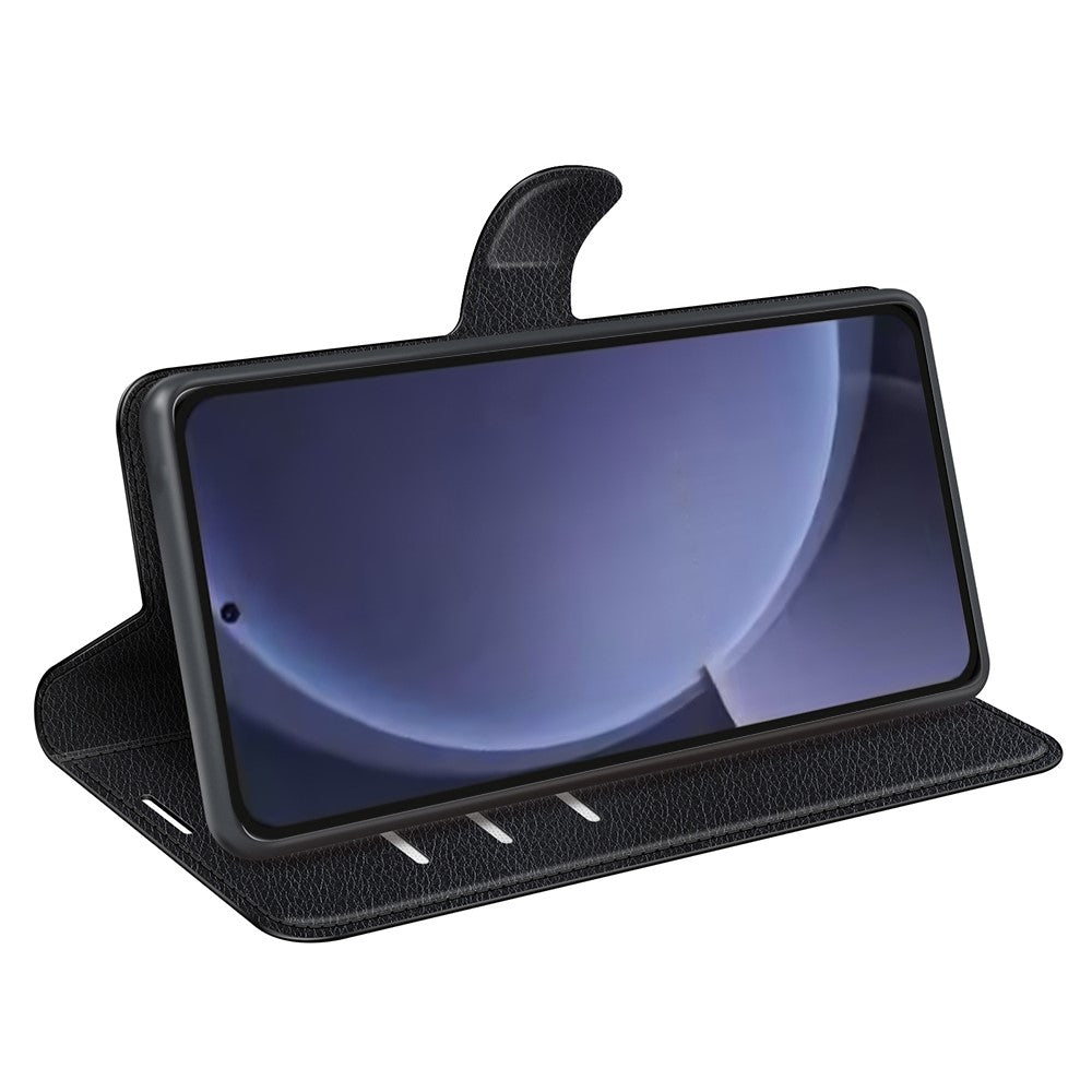 Til Samsung Galaxy S25+ Cover Litchi Tekstur Stødsikkert Læderpung Telefoncover